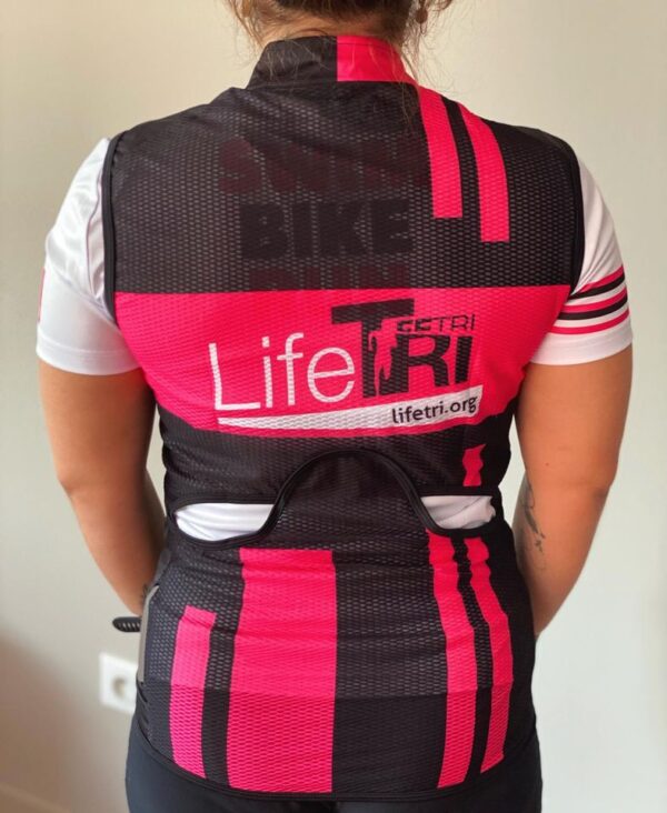 Veste vélo rose Lifetri manche courte – Image 2