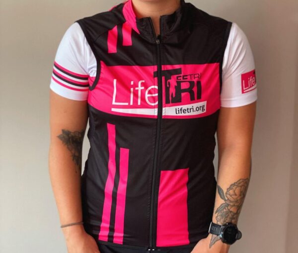 Veste vélo rose Lifetri manche courte